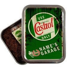 Personalised Castrol Oil Tobacco Tin Garage Car Motor Mechanic Retro 2oz OC04