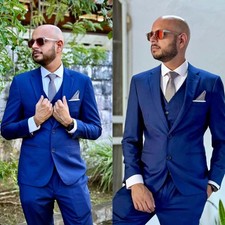 Royal Blue Men Suits Slim Fit