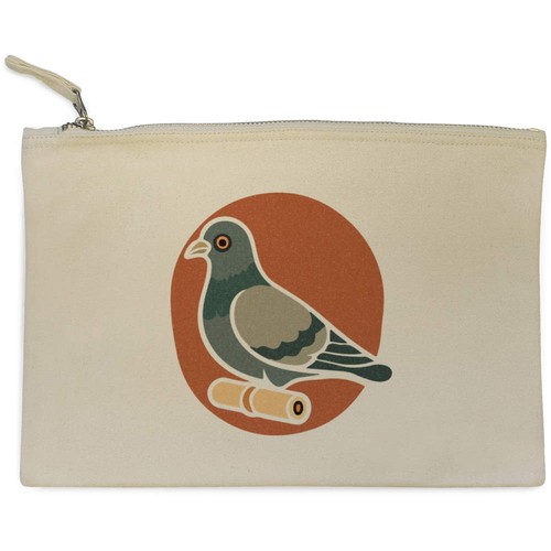 Carrier pigeon canvas clutch - pigeon',