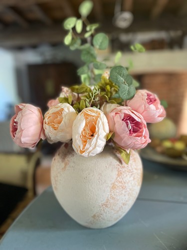 Stone effect vase with