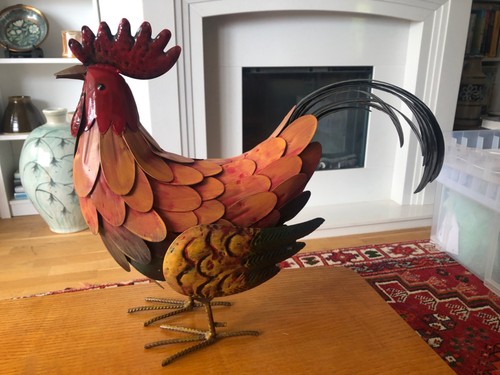 Large coloured metal - coloured, cockerel
