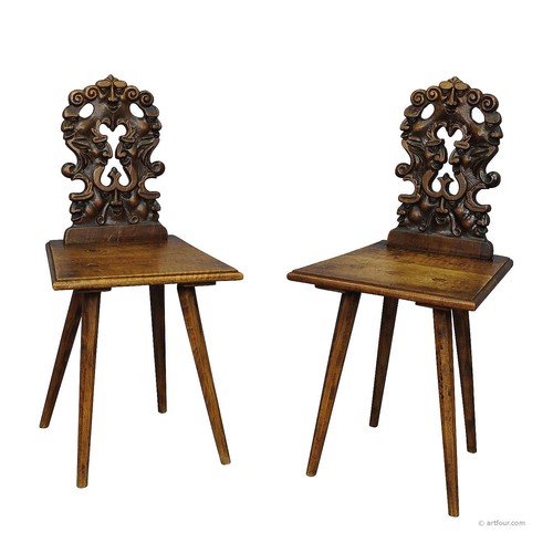 Pair renaissance style carved - renaissance,