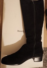 Russell & Bromley – Low Ride Black Suede Riding Boots (Size 39.5 / UK 6.5)