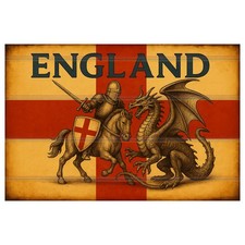 Retro St George Flag Metal