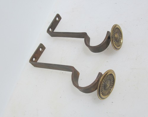 Victorian iron curtain pole - iron,