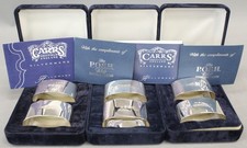 6x 1997 R.CARR Sheff. Hallmark STERLING SILVER Napkin Rings 207.5g BOXED - N48