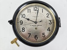 1942 CHELSEA WWII U.S. Maritime Large 10" Bakelite Military Naval Ship Clock