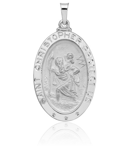 14k solid white gold large - 14k,