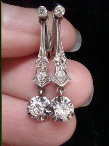French vintage 18ct white gold - french,