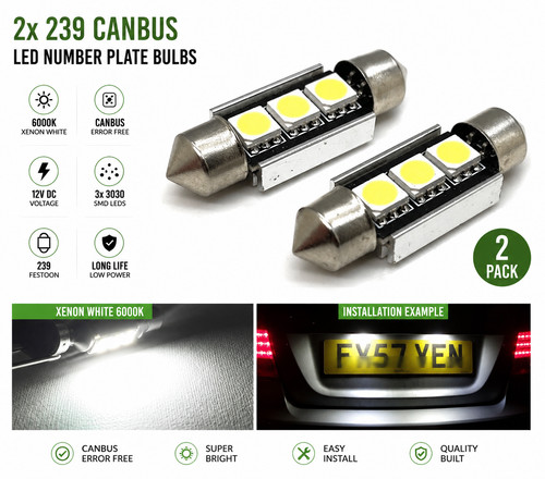 Led number licence plate - number, bulbs