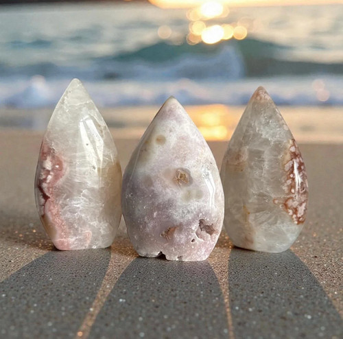 Pink amethyst flower agate - pink, &