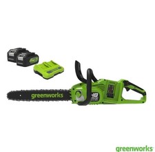 Greenworks 48V 36cm Cordless Brushless Chainsaw + 2 X 24V 4Ah Batteries