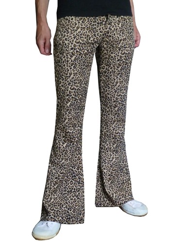 Mens flares leopard print bell - mens,