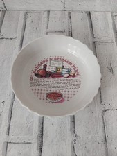 Vintage 15cm Flan/Oven Proof Dish with Sausage & Spinach Pie Recipe 