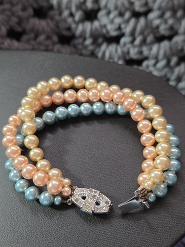 Vintage glass pearl bracelet - vintage,