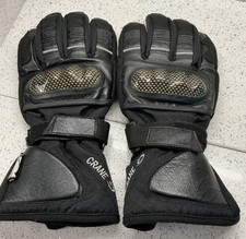 Crane new motorbike gloves Leather/ textile knuckle guards high cuff size S