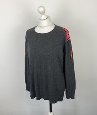 Wyse London 100% Cashmere Jumper Grey Lightning Bolt Size 1 / Small Women’s