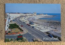 Porthcawl Esplanade Elevated Panoramic View, J. Salmon Cont. Size Postcard
