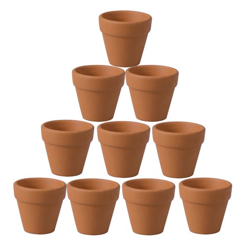 10pcs mini terracotta pot clay - 10pcs,