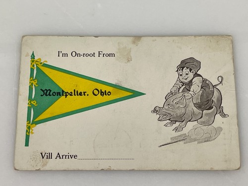 1914 montpelier ohio comic pig - montpelier,
