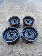 Set Of 4 13" Banded Ford Steel Wheels, 7.5J Wide, Escort, Fiesta, Capri Anglia