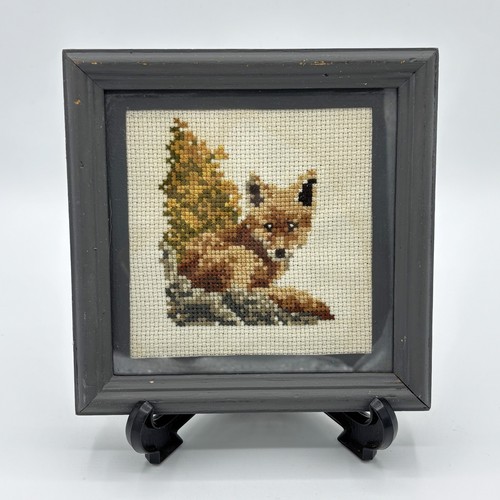 Small grey framed needlepoint - small,