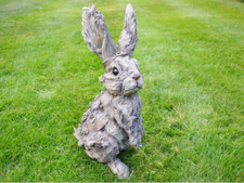 Wood Effect Hare Sculpture