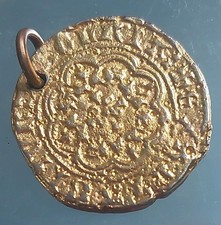 EDWARD III QUARTER NOBLE 1356-61   24ct GOLD PLATED  MODERN MUSEUM SPECIMEN COIN