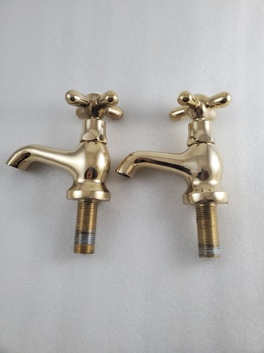 Vintage solid brass basin - basin, taps