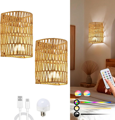 Battery operated rattan wall - operated,