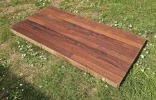 Iroko Kitchen Worktop Exotic Hardwood Large Size Piece Reclaimed - 975 x 470mm