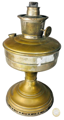 Kerosene oil lamp large - oil, brass
