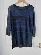 Ladies sparkle jumper size S (would fit 10-14 as stretch) navy blue evening wear