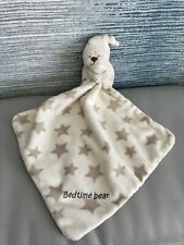 Mothercare Cream Beige Stars My Bedtime Bear Baby Comforters Soft Plush Toy