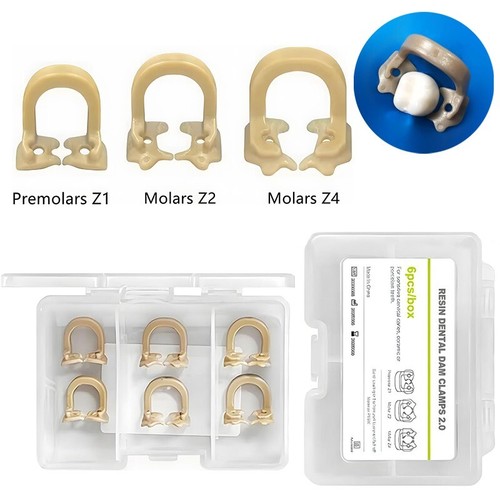 Dental rubber dam - clamps, resin