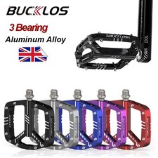 Mountain Bike Platform Pedal 3 Bearings Aluminum Flat Pedals 9/16" Fit ROCKBROS