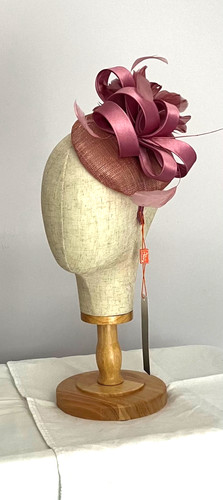Peach dusky pink fascinator - peach,