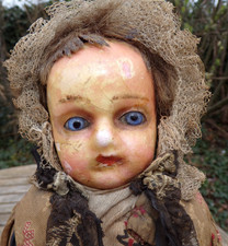 ANTIQUE WAX DOLL WITH ORIGINAL