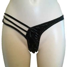 Black PVC Strappy Briefs 10 -