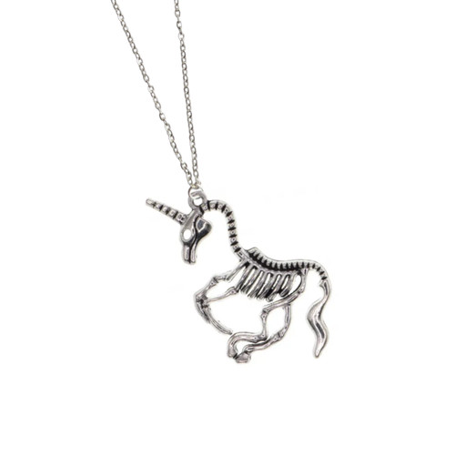 Skeleton unicorn necklace - unicorn,