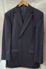 Men's Balmain Homme 2 Piece Navy PinStripe Wool Suit 42R W36 L32 #4418