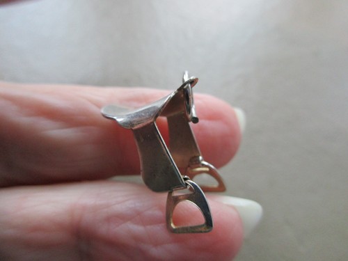 Vintage silver tone - tone, horse