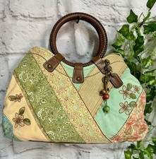 👜FOSSIL Patchwork Boho Ladies Large Floral Canvas Fabric Grab Bag HARDLY USED👜