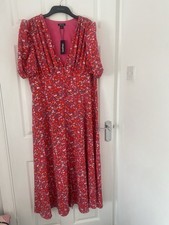 Boohoo Red Ditsy Floral Dress