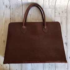 Vintage Osprey x Graeme Ellisdon Brown Leather/Lizard Skin Handbag Double Handle