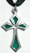Windows of Light cross pendant - Large Diamond (turquoise resin)