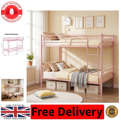 Modern pink metal kids bunk - pink,