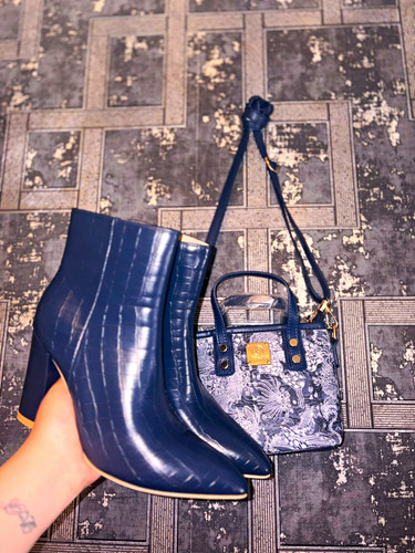 Women blue croc faux leather - blue,