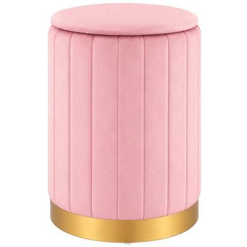 Round tufted velvet stool - round,