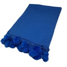 Pom Pons En Lapin Shawl Blue